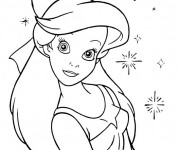 Coloriage Princesse Ariel sourit