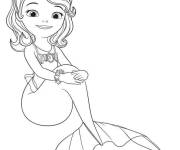 Coloriage et dessins gratuit Princesse Sofia en mode sirène à imprimer