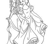 Coloriage Princesses Blanche-Neige et Ariel