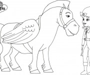 Coloriage et dessins gratuit Princesse Sofia et le cheval volant à imprimer