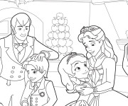 Coloriage et dessins gratuit Princesse Sofia et sa famille à imprimer