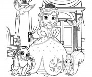 Coloriage Princesse Sofia et ses amis les animaux
