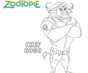 Coloriage Zootopie Chef Bogo