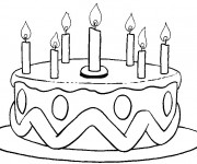 Coloriage et dessins gratuit Gâteau d'anniversaire facile à imprimer