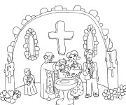 Coloriage et dessins gratuit Baptême catholique à imprimer