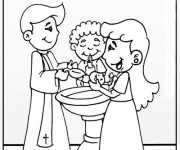 Coloriage et dessins gratuit Baptême en couleur à imprimer