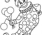 Coloriage Un clown tient des ballons