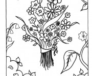 Coloriage et dessins gratuit Un Bouquet de fleurs pour Maman à imprimer