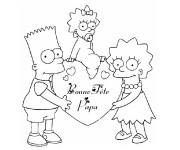 Coloriage et dessins gratuit Bonne Fête Papa Simpsons à imprimer