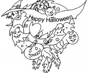 Coloriage Illustration Joyeuse Halloween