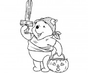 Coloriage Winnie Halloween dessin animé