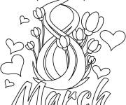 Coloriage Journée de la femme 8 mars à colorier