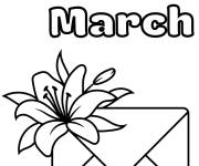 Coloriage Lettre en fleur pour le 8 Mars