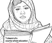 Coloriage Malala Yousafzai militante des droits de la femme