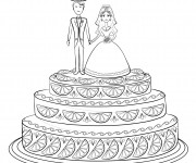 Coloriage Gâteau de Mariage à décorer