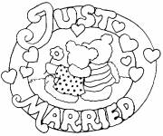 Coloriage Logo Just married