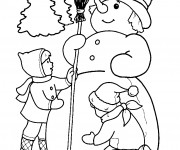 Coloriage et dessins gratuit Dessin bonhomme de neige à imprimer