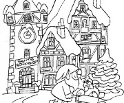 Coloriage et dessins gratuit L'atelier du Père Noël à imprimer