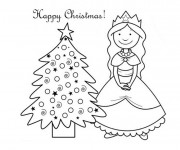 Coloriage et dessins gratuit Princesse de Noël à imprimer