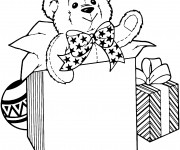 Coloriage et dessins gratuit Un ourson pour Noël à imprimer