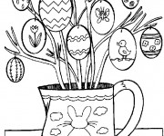 Coloriage et dessins gratuit Oeufs de pâques décorés à imprimer