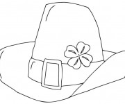 Coloriage Chapeau Saint-Patrick décoré avec trèfle