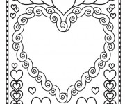Coloriage et dessins gratuit Coeur d'amour St-Valentin à imprimer