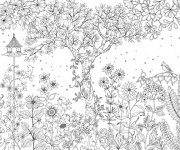 Coloriage et dessins gratuit Adulte Jardin fleuri à imprimer