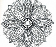Coloriage et dessins gratuit Difficile Mandala Fleur pour Adulte à imprimer