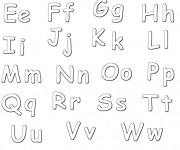 Coloriage et dessins gratuit Alphabet en Majuscule et Minuscule à imprimer