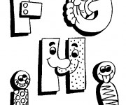 Coloriage Lettres de l'Alphabet humoristique