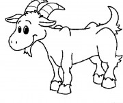 Coloriage et dessins gratuit Chèvre de Ferme souriant à imprimer