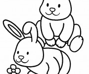 Coloriage et dessins gratuit Les petits Lapins s'amusent à imprimer