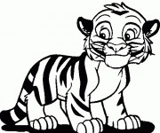 Coloriage et dessins gratuit Un petit Tigre souriant à imprimer