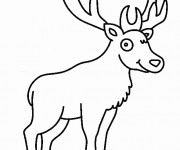 Coloriage et dessins gratuit Cerf dans La Forêt facile à imprimer