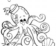 Coloriage et dessins gratuit Octopus  marin pour enfant à imprimer