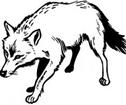 Coloriage et dessins gratuit Un Loup en noir à imprimer