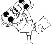 Coloriage et dessins gratuit Bart en train de jouer à imprimer
