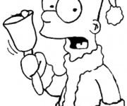Coloriage et dessins gratuit Bart Simpson Noël à imprimer