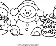 Coloriage et dessins gratuit Bonhomme de Neige de Noël à imprimer