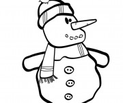 Coloriage et dessins gratuit Bonhomme de Neige en noir et blanc à imprimer