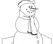Coloriage et dessins gratuit Bonhomme de Neige pour enfant à imprimer