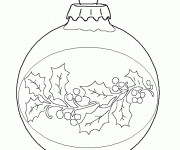 Coloriage Boule de Noel décoré facilement