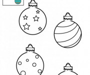 Coloriage Boule de Noel décorée en étoiles