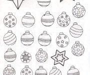 Coloriage et dessins gratuit Boules de Noel à télécharger à imprimer