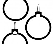Coloriage et dessins gratuit Boules de Noel en noir et blanc à imprimer