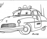 Coloriage Sheriff Cars dessin animé