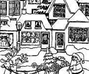 Coloriage et dessins gratuit Chalet Noël à colorier à imprimer