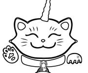 Coloriage et dessins gratuit Visage de chaton licorne à imprimer