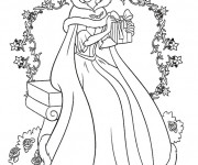 Coloriage Belle Princesse de Disney Noel